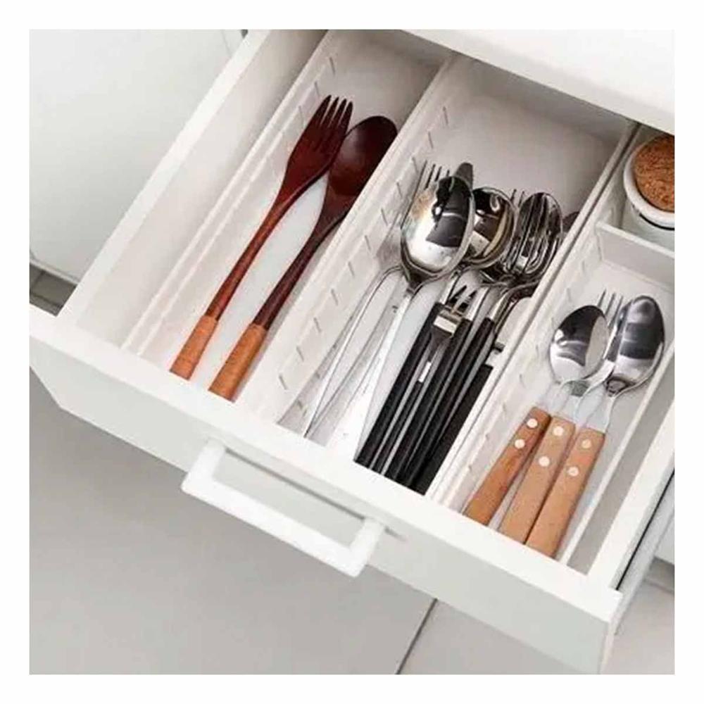 Caja Blanca con Divisiones Removibles 34.6x12x5cm Ajustable para Ordenar Casa Y+Post It