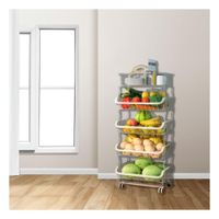 Contenedor almacenaje 5 niveles para cocina acero blanco de calidad duradera Y+Post It