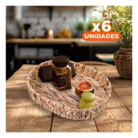 Pack6 Estuche Multifuncional Ovalada Grass 32x24x4.5cm Para Cocina Mostaza Y+Papel Regalo