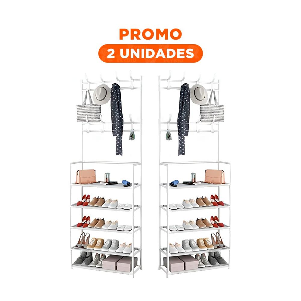 Pack2 Soporte Colgante Organizador para Mantener Todo en Orden 5 Niveles Blanco