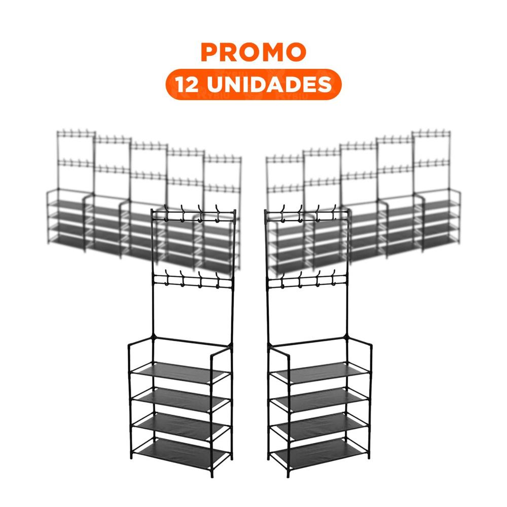 Pack12 Sistema de Calzado con Percheros Recto Negro Y+Regalo Sticker