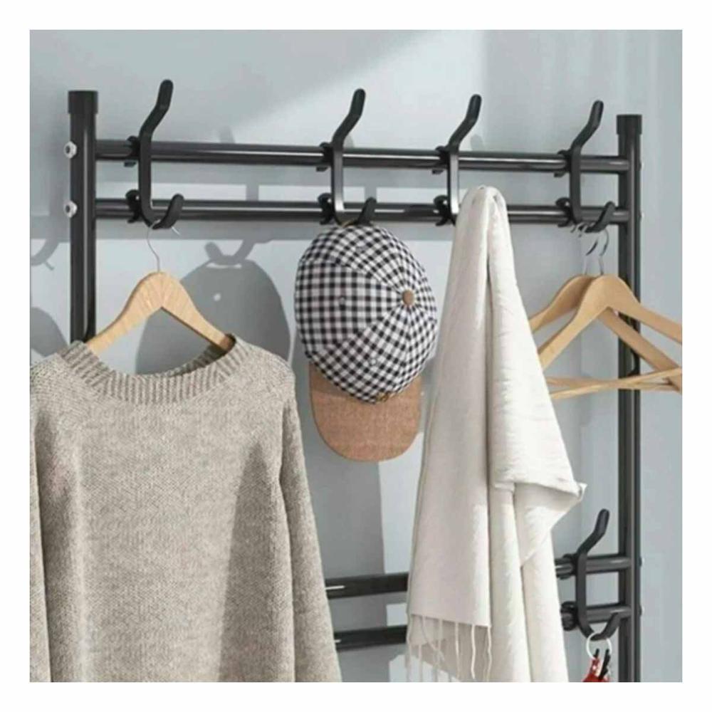 Rack Vertical con Percheros Recto Negro para Calzado Y+Ligas Regalo