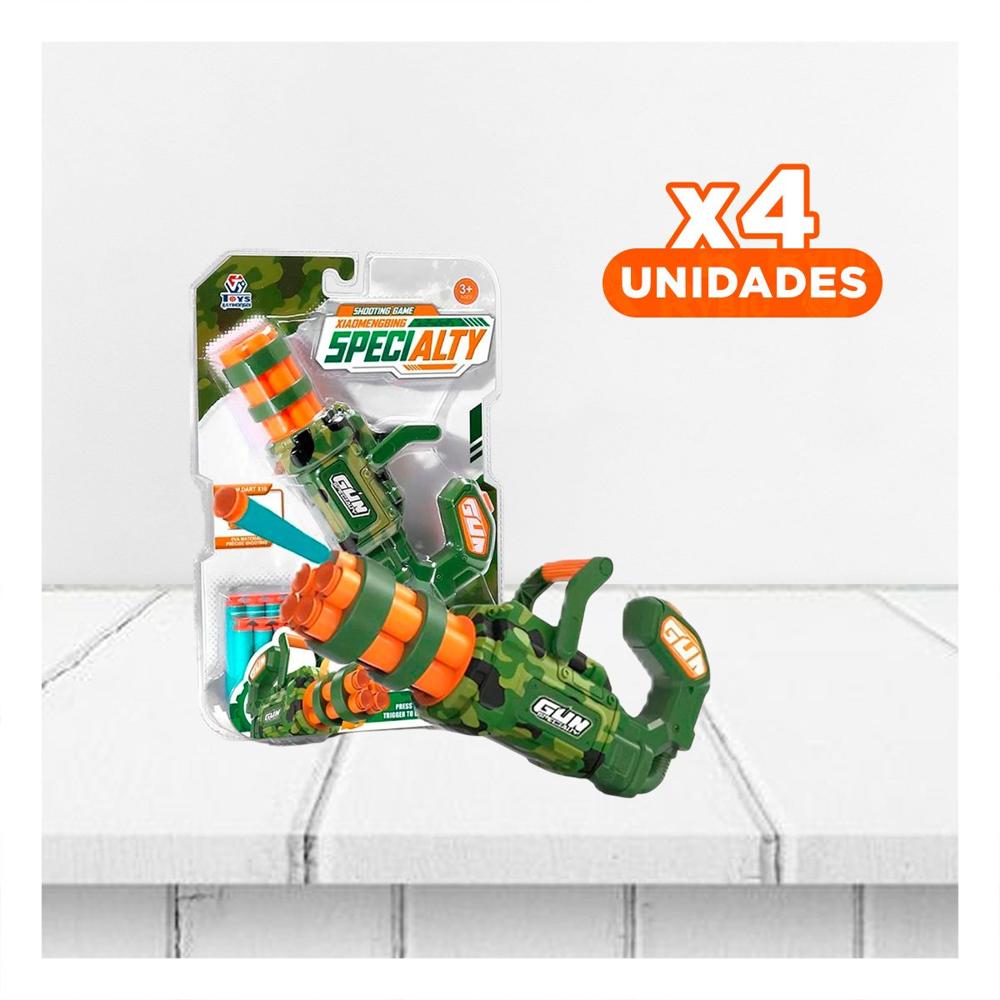 Pack4 Kit de Juego Lanza Dardos Verde para Niños Colorido y Motivacion