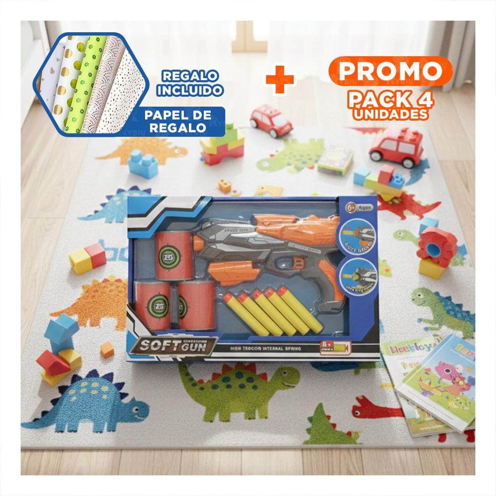 Pack4 Plataforma Recreativa de Dardos con Objetivos para Juego Seguro Y+Papel Regalo