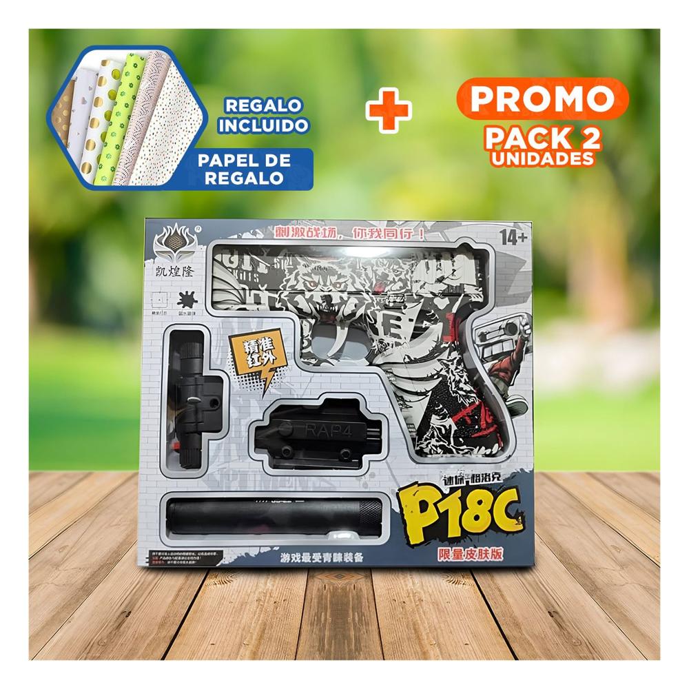 Pack2 Lanzador Hidrogel Silenciador Chica para Diversion en Casa Y+Papel Regalo