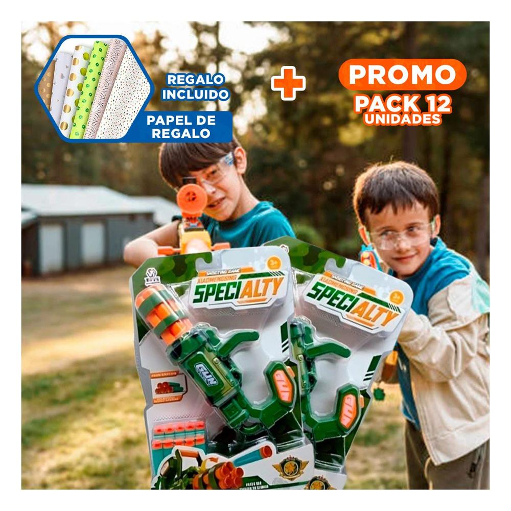 Pack12 Juego de Punteria Lanza Dardos Verde para Niños Divertido y Motivacion Y+Papel Regalo