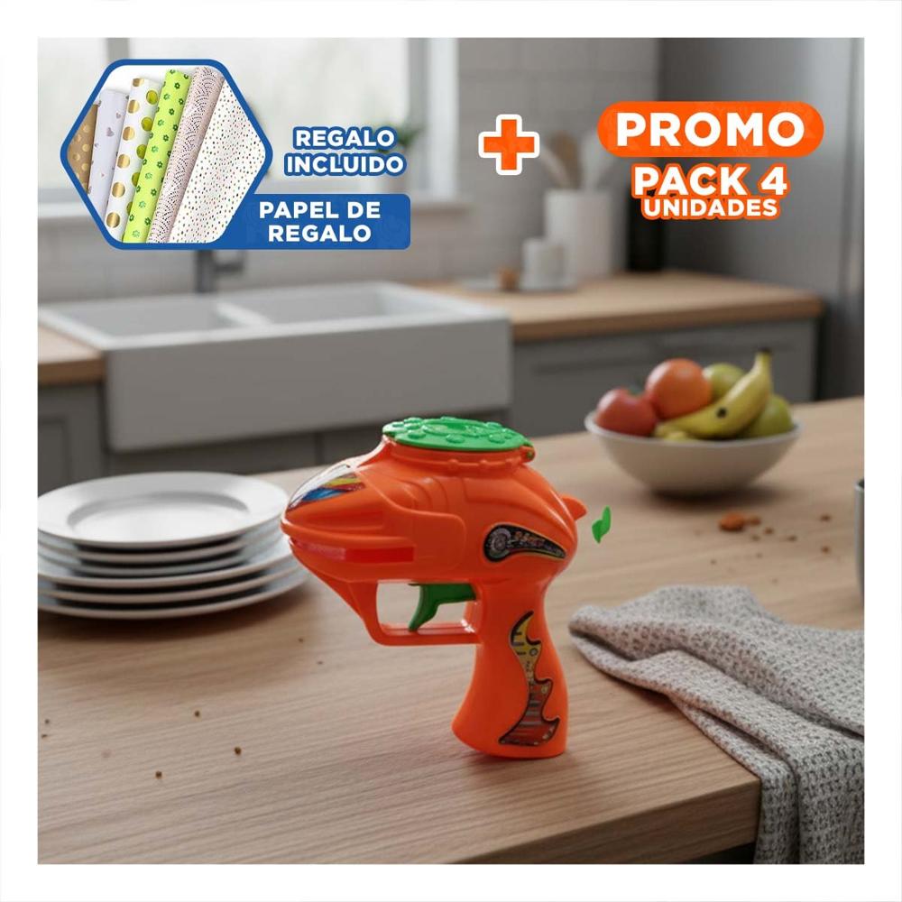 Pack4 Experiencia de Juego Lanza Dardos en Blister Anaranjado Y+Papel Regalo