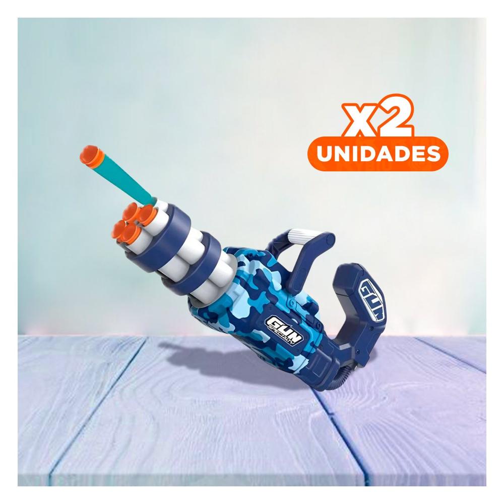 Pack2 Juguete Lanza Dardos Azul para Niños Seguro y Colorido Y+Regalo Sticker