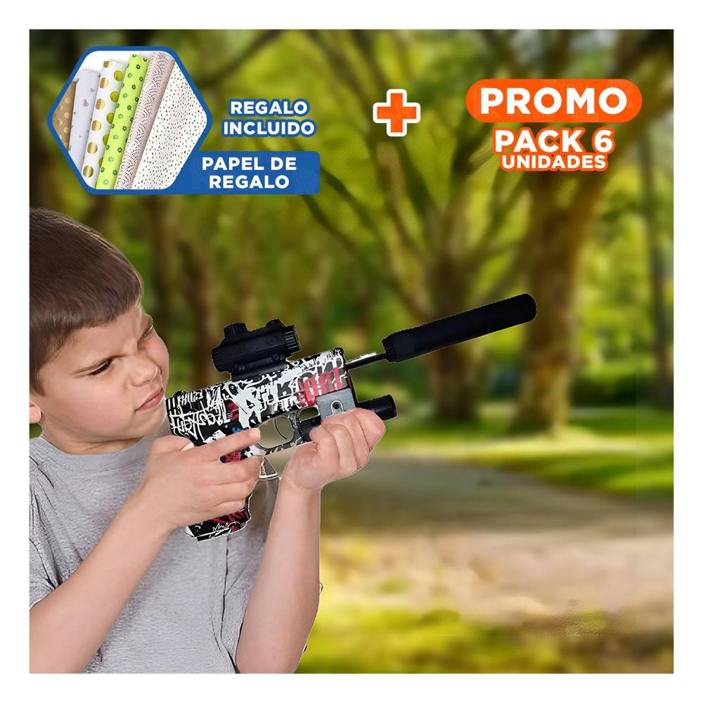 Pack6 Dispositivo Hidrogel Silenciador Chica para Juego Infantil Y+Papel Regalo