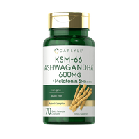 Carlyle KSM-66 Ashwagandha 600 mg con Melatonina 5 mg  70 cápsulas