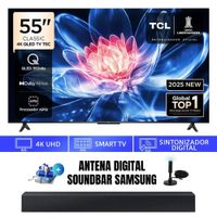 Televisor Smart TV TCL 55'' Classic QLED 4K 55T6C 2025 - Ant - Soundbar Samsung