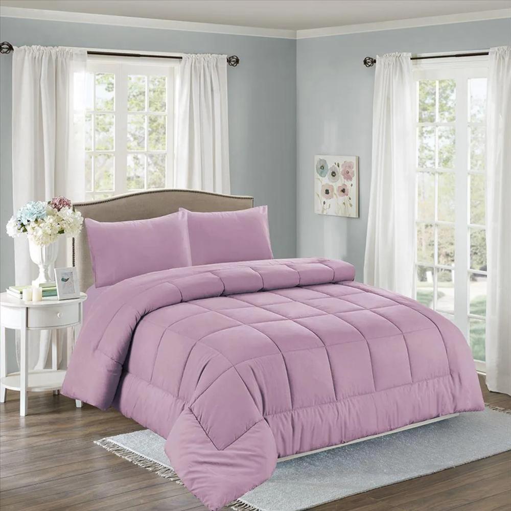 Edredón acolchado 2 plazas Y Juego de sábanas  Algodón - Morado