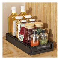 Elemento Negro 2 Niveles con 2 Cajones Deslizables para Ambientes Interiores Y+Papel Regalo