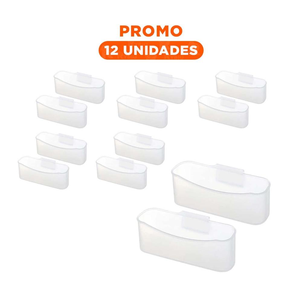 Pack12 Organizador Multiuso Transparente para Espacios Domesticos Y+Regalo Sticker