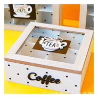 Estuche de Madera con Separadores para Te y Cafe Blanco Casa Hogar Decoracion Y+Regalo Sticker