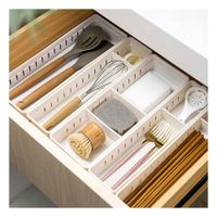 Cesta Ajustable Blanca con Tableros Moviles 34.6x8x5cm Perfecta para Cajones Y+Papel Regalo
