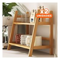 Pack2 Soporte de Bambu Beige 2 Niveles Repisa para Cocina Y+Regalo Sticker