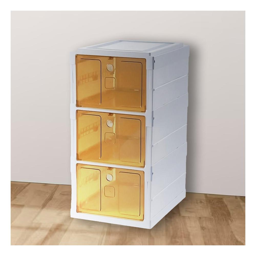 Organizador de Zapatos con Tres Niveles Plegables Blanco y Ambar Y+Regalo Sticker