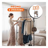 Pack6 Soporte Moderno Doble De Ropa Negro Elegante para Hogar Y+Papel Regalo
