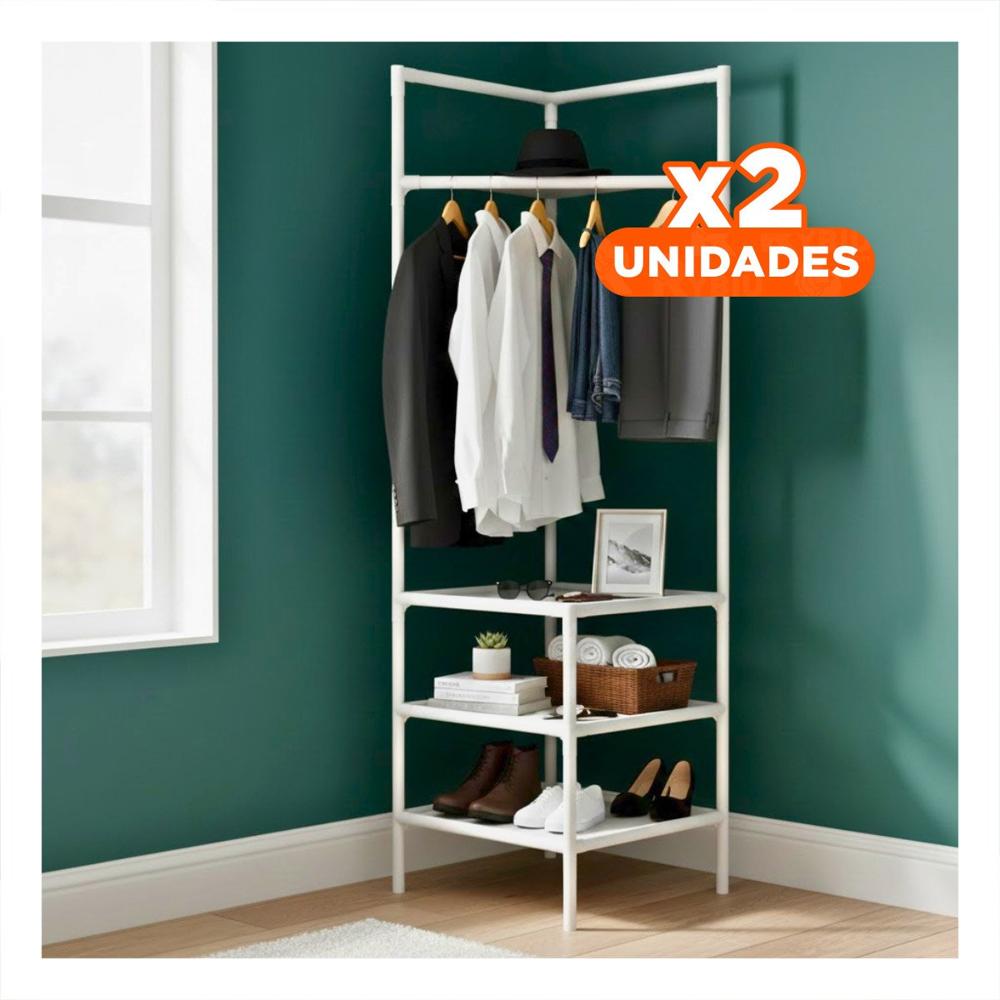 Pack2 Estante Vertical con Perchera y Orden para Calzado Y+Papel Regalo