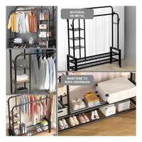 Repisa Decorativa con Compartimentos para Sala y Cocina Negro