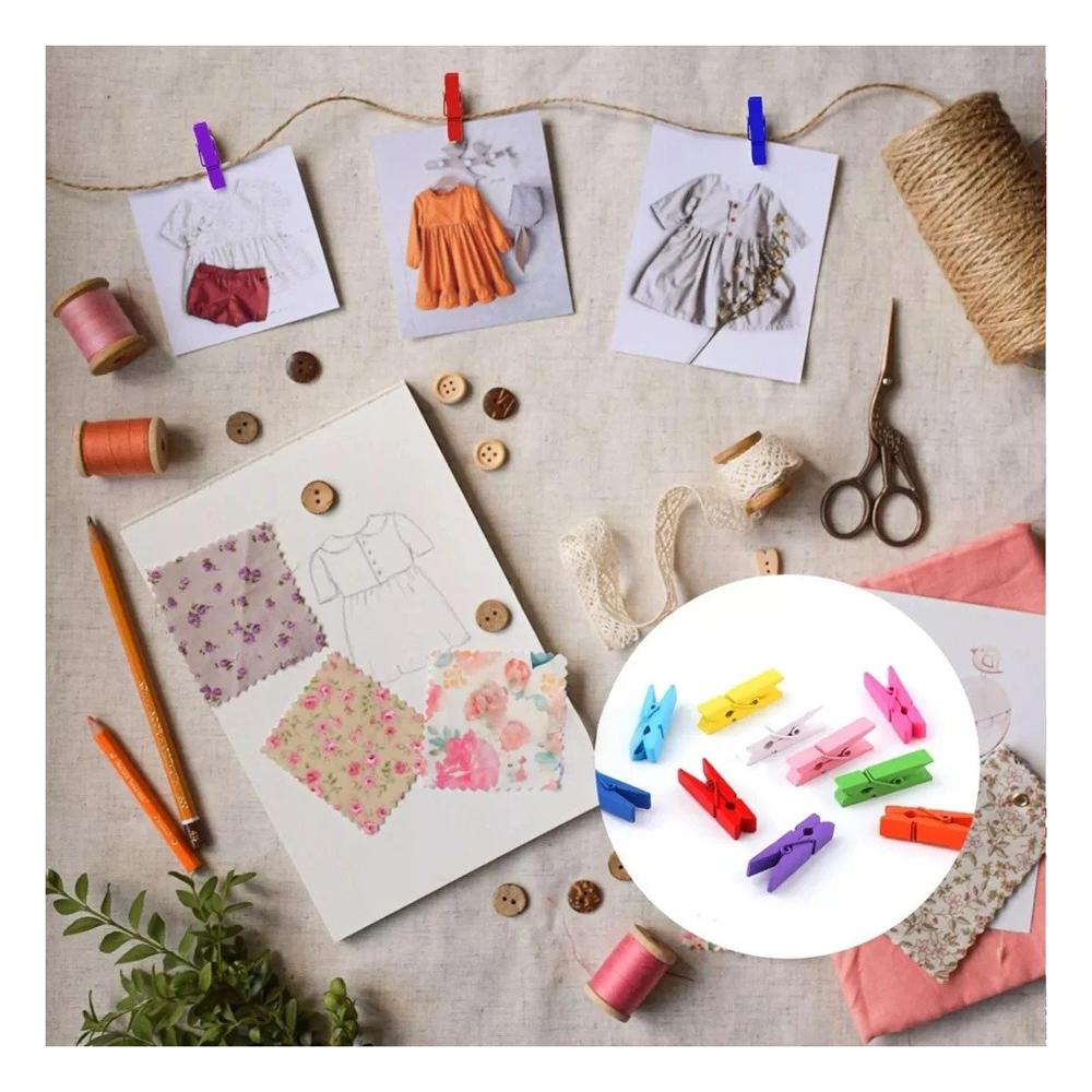 Pinzas de Ropa Plasticas Multicolor con 24 Piezas para Colgar Ropa Ligera Y Regalo Sticker