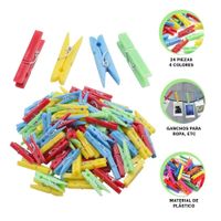 Sujetadores de Ropa Plasticos en Colores Mixtos con 24 Piezas para Casa Y Ligas Regalo