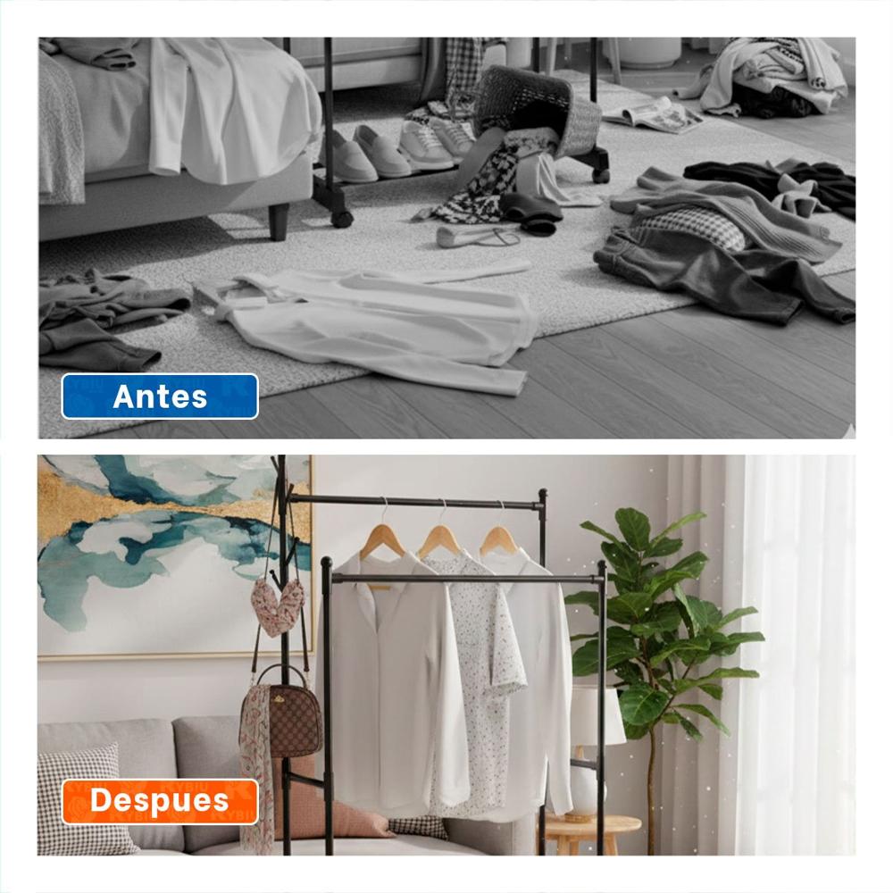 Repisa Doble De Ropa Negro para Closet y Oficina