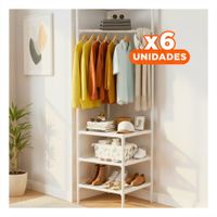 Pack6 Estructura Compacta con Perchera y Soporte de Calzado Y+Papel Regalo