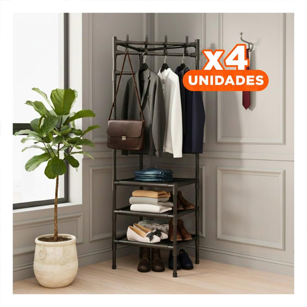 Pack4 Base Organizadora con Zapatera y Perchera para Casa y Hogar Y+Papel Regalo