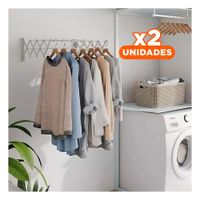 Pack2 Elemento Plateado 5 Barras 80cm Plegable para Espacios de Casa Y+Regalo Sticker