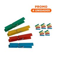 Pack4 Ganchos Multicolor de Plastico para Ropa con 24 Piezas para Orden Diario Y Regalo Sticker