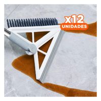 Pack12 Cepillo Doble y Silicona 2 en 1 para Pisos y Superficies Blancas Blanco Y+Papel Regalo