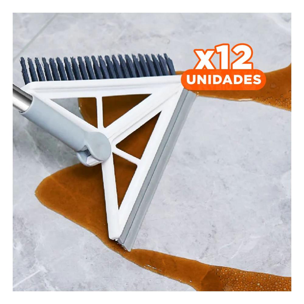 Pack12 Cepillo Doble y Silicona 2 en 1 para Pisos y Superficies Blancas Blanco Y+Papel Regalo