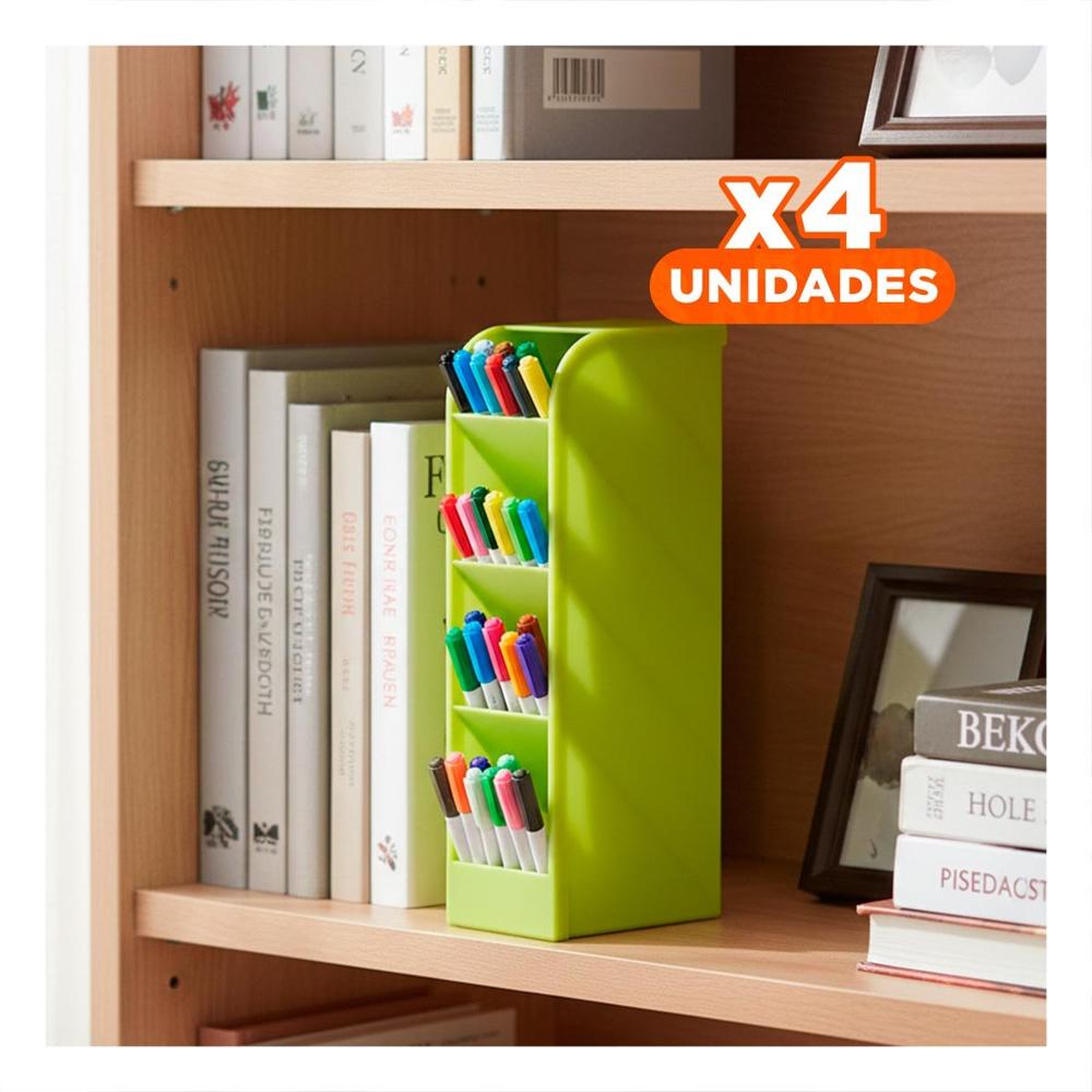 Pack4 Organizador para Escritorio Activo con Cuatro Espacios Verde