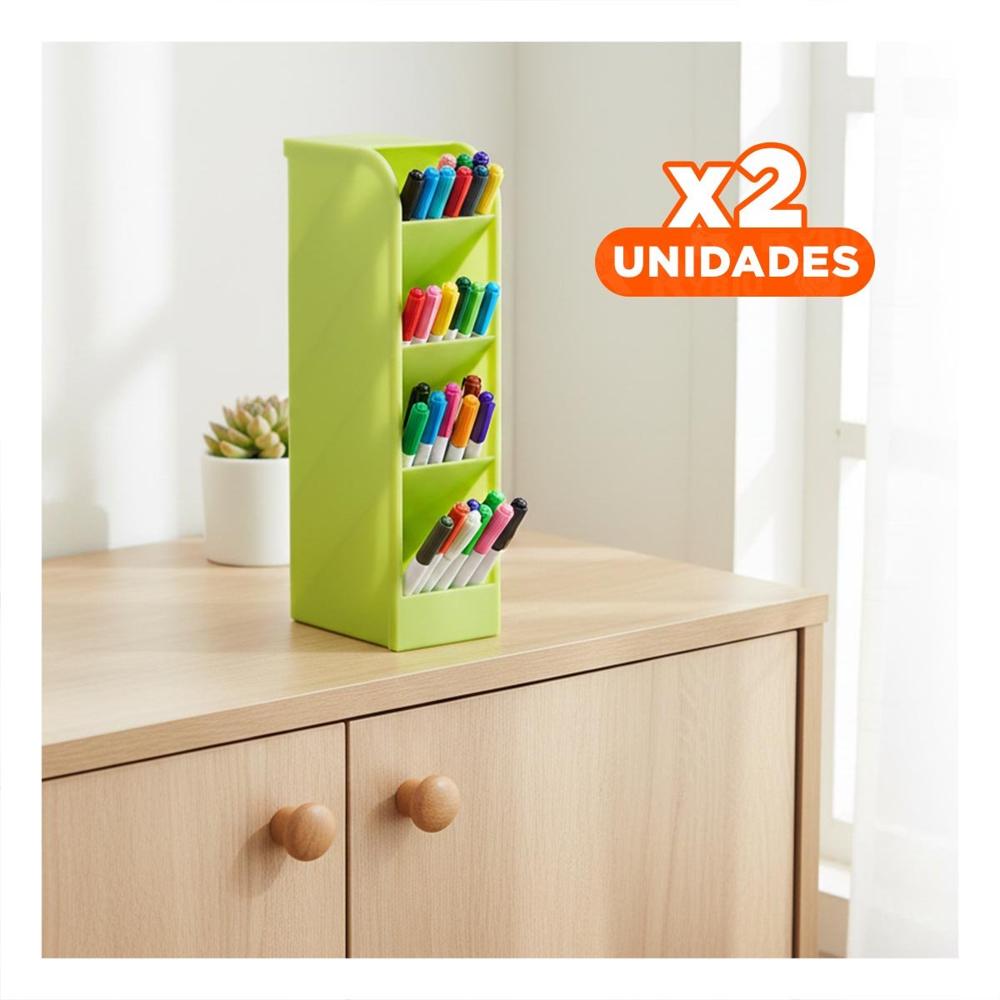 Pack2 Organizador con Dimensiones 20,5x5x9cm Inclinado Verde Y+Regalo Sticker