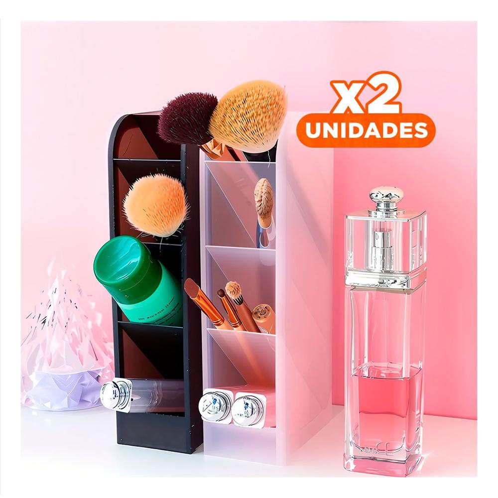 Pack2 Organizador con Dimensiones 20,5x5x9cm Inclinado Blanco Transparente Y+Regalo Sticker