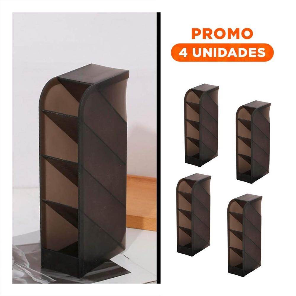 Pack4 Modulo para Mesa de Trabajo con Cuatro Espacios Negro Y+Regalo Sticker