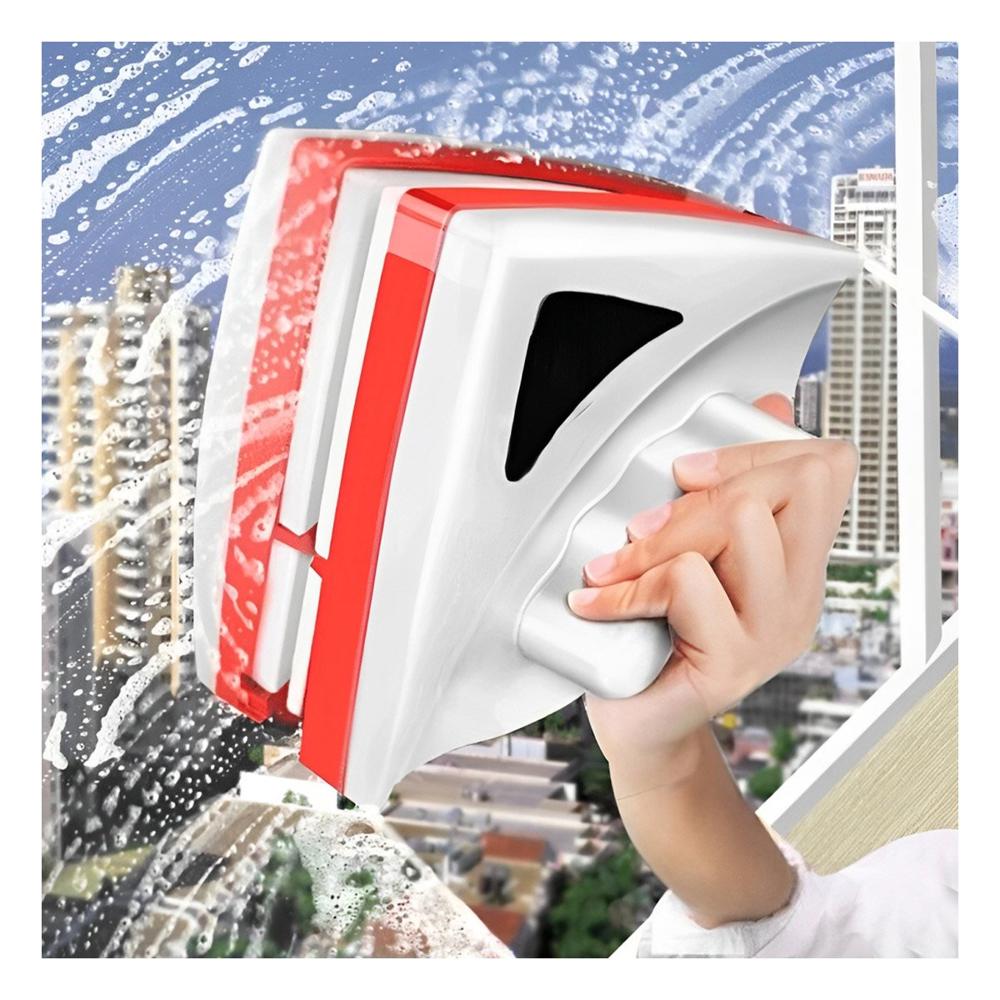 Cepillo Limpia Ventanas Magnetico Rojo Triangular Facil y Durable Y+Post It