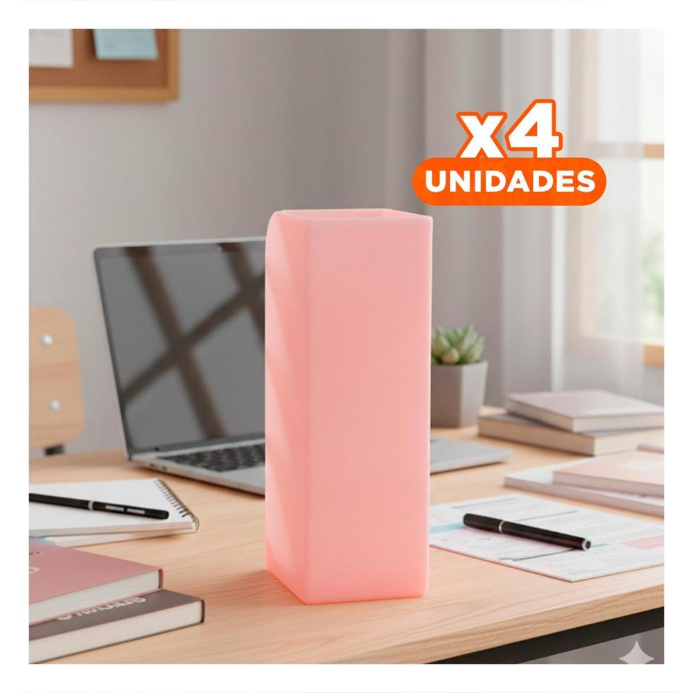 Pack4 Organizador para Escritorio Activo con Cuatro Espacios Rosado