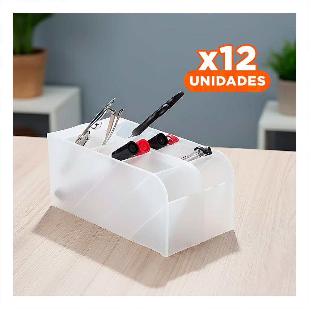 Pack12 Estructura de Uso Diario sobre Mesa Blanco Transparente Y+Papel Regalo