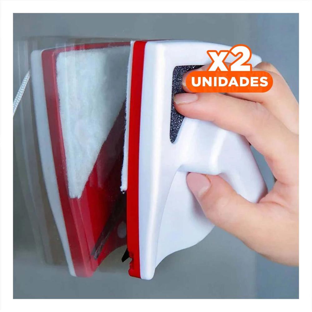 Pack2 Dispositivo Magnetico para Vidrios Rojo Triangular Comodo y Facil Y+Papel Regalo