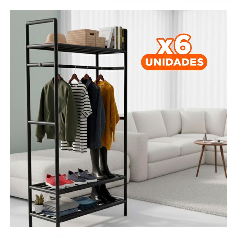 Pack6 Soporte de Ropa 3 Niveles para Orden Diario en Hogar Y+Regalo Sticker