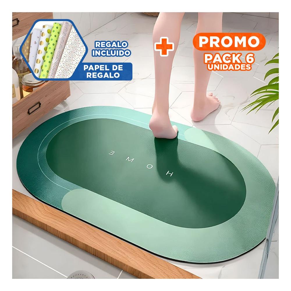 Pack6 Colchoneta Suave Home Verde Diseno Comodo y Facil de Limpiar en Casa Y+Papel Regalo