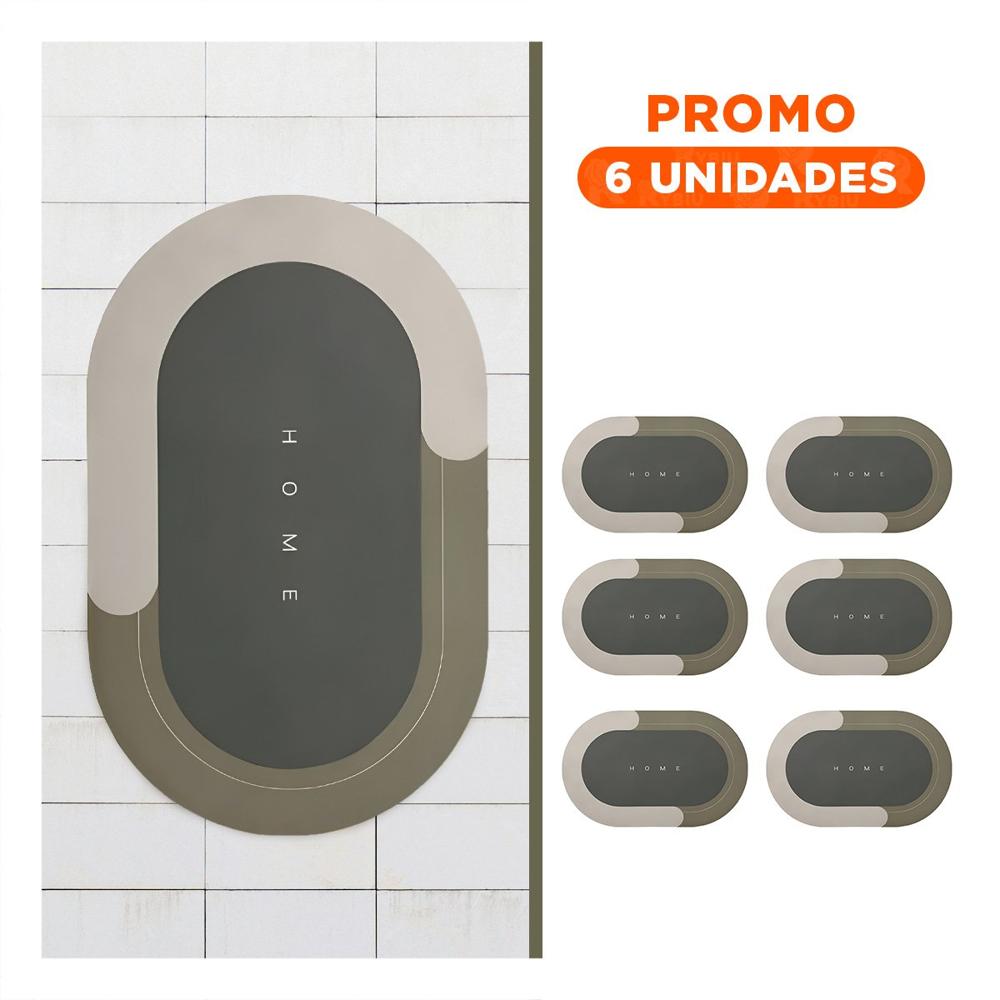Pack6 Colchoneta Ovalada Home Marron para Casa Uso Diario y Decoracion Interior