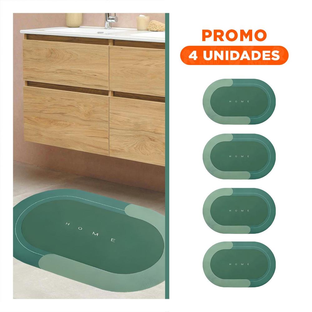 Pack4 Tapete Decorativo Home Verde Funcional y Suave Perfecta Y+Regalo Sticker