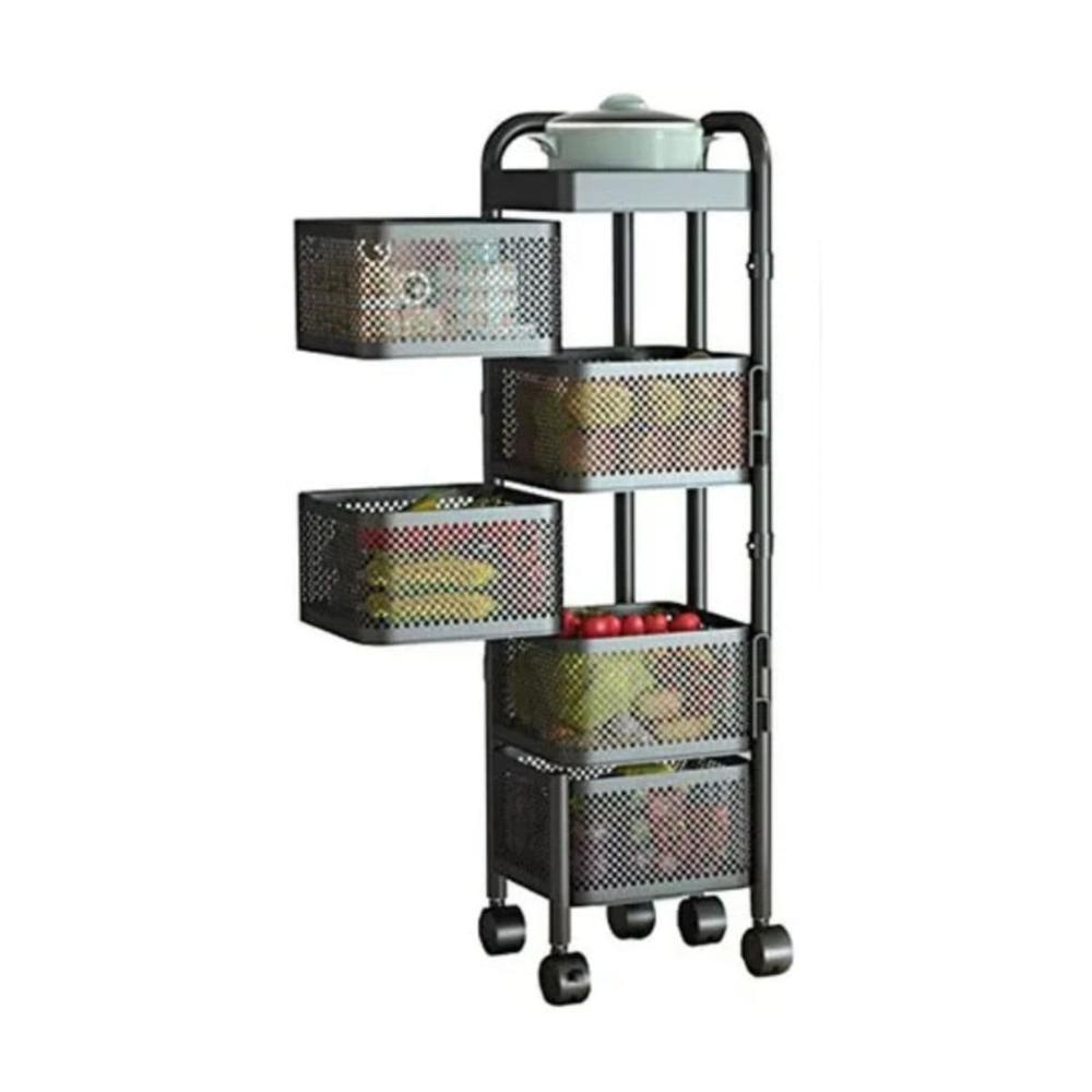 Estanteria Cuadrada de Cinco Niveles con Llantas para Casa u Oficina Y+Papel Regalo