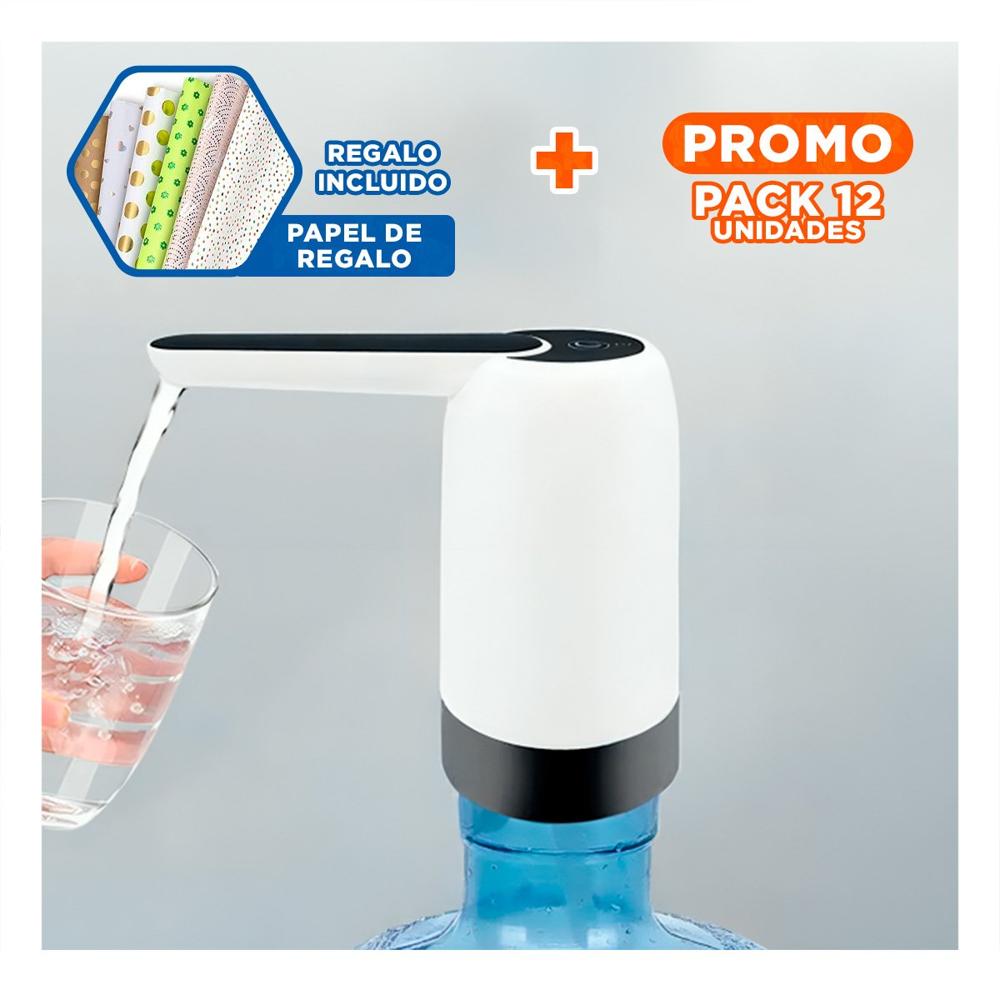 Pack12 Extractor de Agua Electrico Recargable Blanco Para Botellon Familiar Y+Papel Regalo