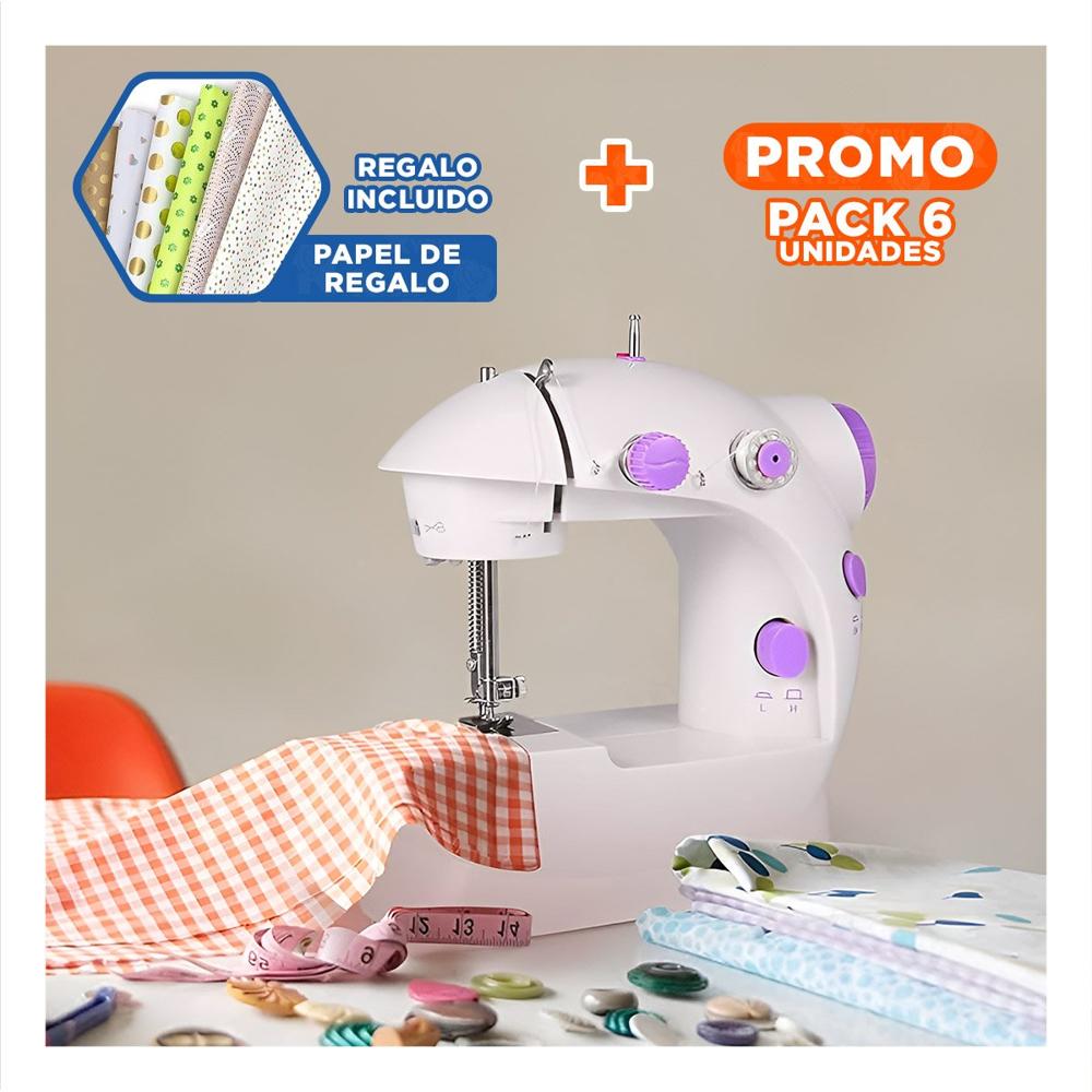 Pack6 Maquina Blanco Morado con Mesa Portatil para Uso Domestico Diario Y+Papel Regalo