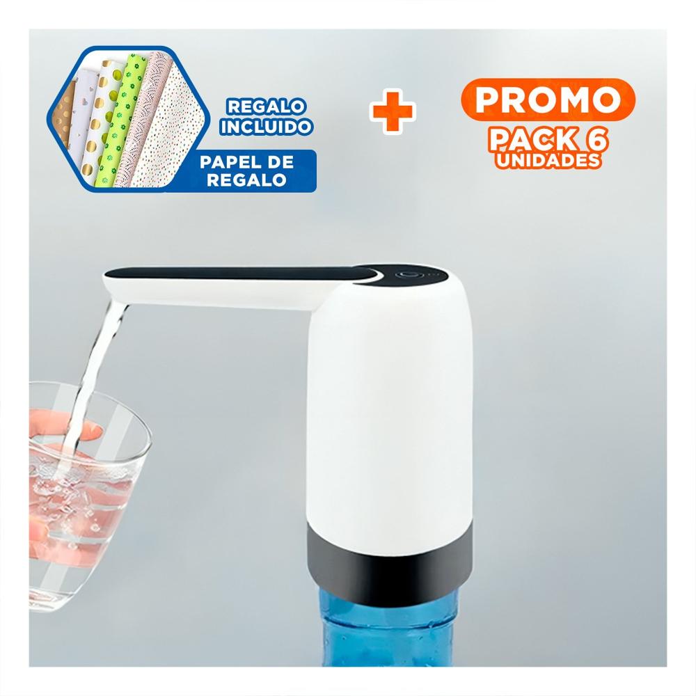 Pack6 Fuente de Agua Electrico Recargable Blanco Para Uso Diario en Hogar Y+Papel Regalo